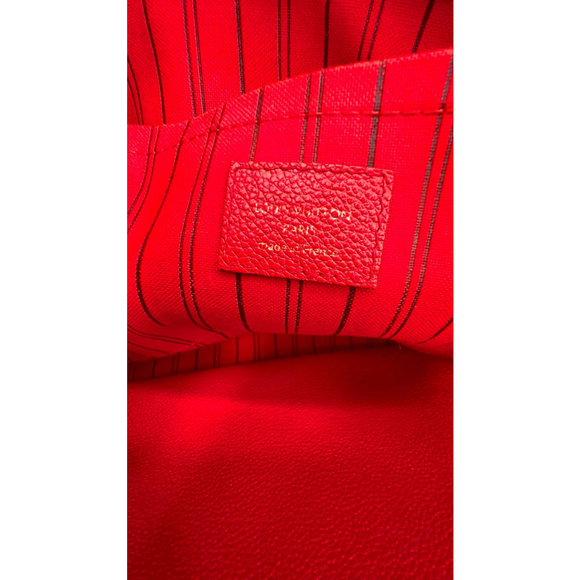 Louis Vuitton Red Montaigne Monogram MM Leather Tote Bag - Picture 10 of 12